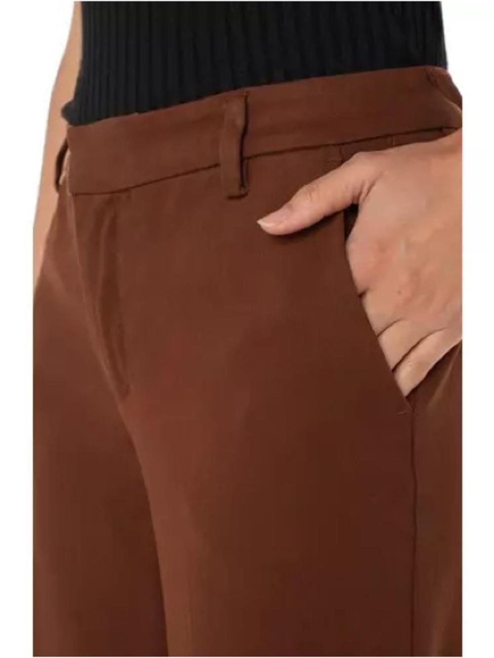 New Liverpool Kelsey Wide Leg Trouser Pants Saddle Brown Sz 6 / 28 - Picture 3 of 14